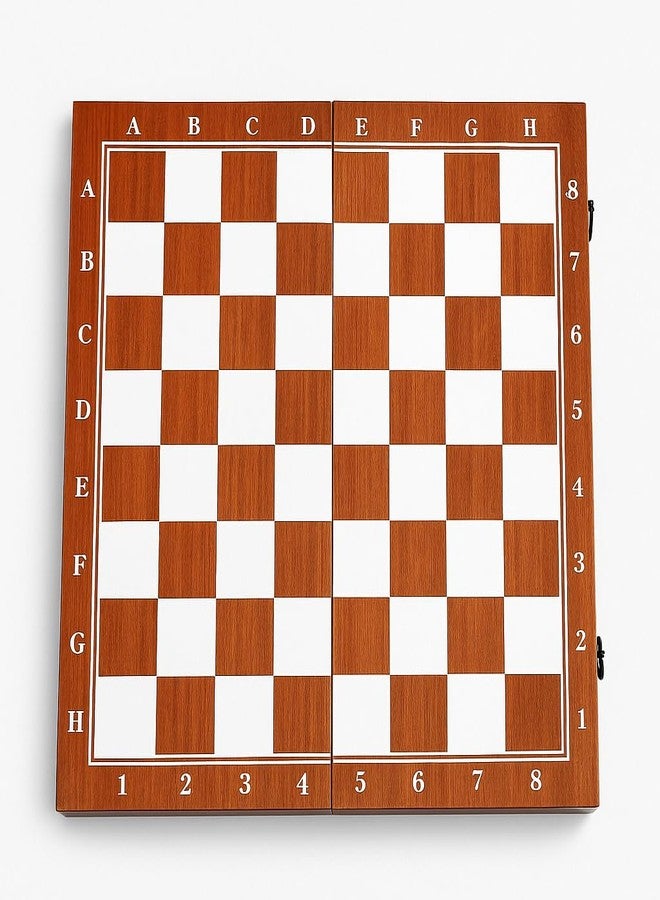 KNK Premium Handcrafted Wooden Chess Board Set | Foldable 15x15 Inches | Anti-Scratch Surface & Padded Storage | 32 Wooden Chess Pieces | Classic Game for Adults & Kids | Travel Friendly - Brown - Image 1